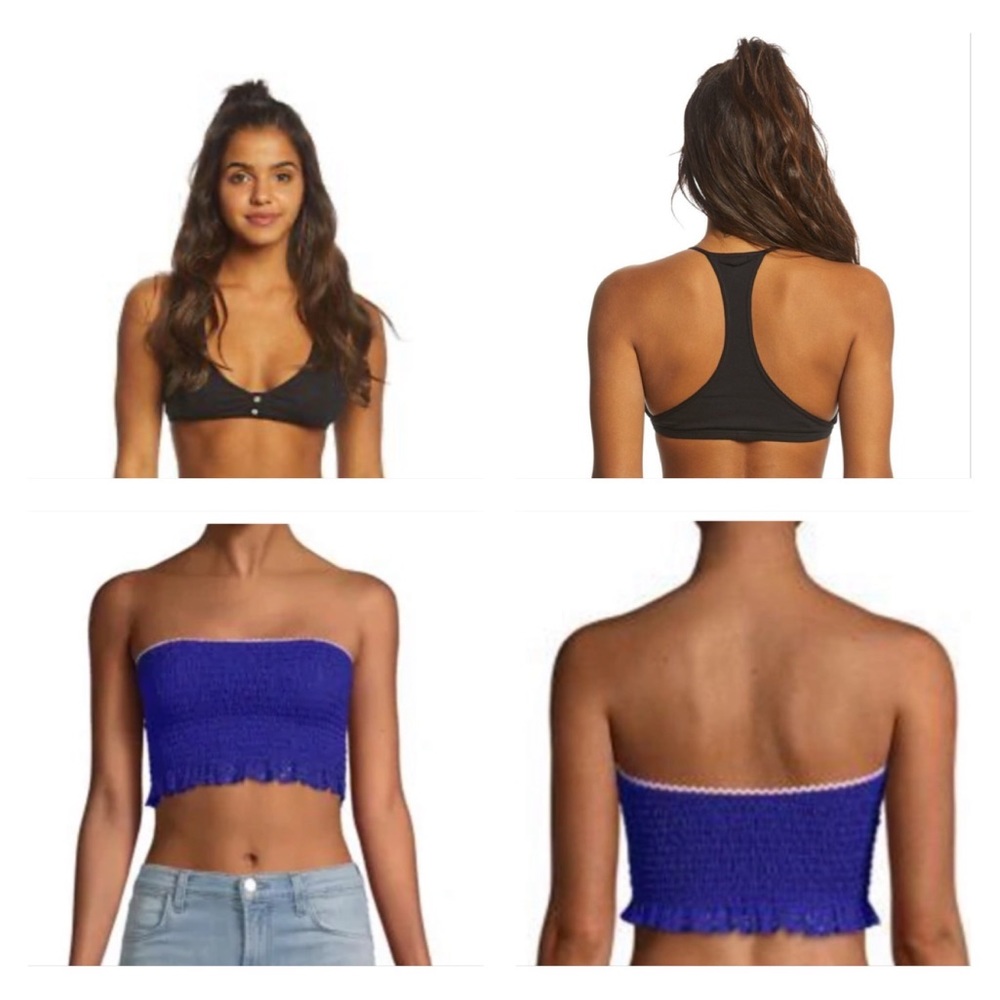 Free People Racerback & Bandeau Bralette Bundle NEW Size L